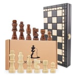 Shakkipeli shakkilauta puinen laadukas - Shakkilautasetti taitettava shakkinappuloilla isot lapsille ja aikuisille 40x40cm