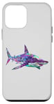 Coque pour iPhone 12 mini Great White Shark Polygone Pêche Plongée Plongée Amoureux des requins