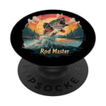 Rod Master Grunge pour pêche au bar PopSockets PopGrip Interchangeable