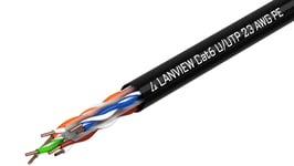 Lanview Cat6 Utomhus Nätverkskabel U-UTP 305 m Svart