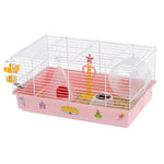 Ferplast Cage pour Hamsters CRICETI 9 Princess, Cage en Métal et Plastique Peint, Autocollants et Accessoires Inclus, 46 x 29,5 x h 23 cm.