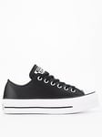 Converse Womens Leather Lift Ox Trainers - Black/White
