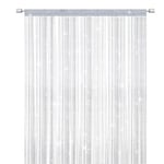 Trådgardiner Dörr Myggnät, Elegant Avdelare Tofs Gardin för heminredning, Avskiljare för dörrar och fönster, Vit (100x200cm)