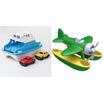 Green Toys Ferry Boat with Mini Cars Bathtub Toy, Blue/White & Seaplane, Green