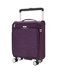 Rock Luggage Rocklite Dlx 8 Wheel Soft Unique Lightweight Cabin Suitcase - Purple