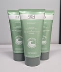 REN Evercalm Gentle Cleansing Gel 3x 50ml Sensitive Skin Vegan 