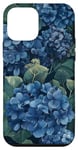 Coque pour iPhone 12 mini Bleu Marine Hortensia Floral Hortensia Bleu Nature