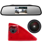 〔18mm Lens Camera + 4.3'' Rearview Mirror 〕Car HD waterproof 3rd Brake Light Reverse Camera Kit for Opel/Vauxhall Movano/Renault Master/Nissan NV400