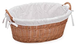 Prestige Wicker Laundry Basket Lined, Willow, Natural, 60x43x23 cm
