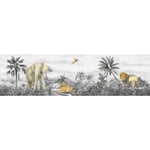 Frise de papier peint adhésive animaux de la jungle - 9.7 x 500 cm de Sanders & Sanders - gris