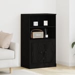 Högskåp Svart Ek 60x35.5x103.5 cm Konstruerat trä