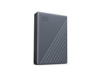 WD My Passport WDBRMD0040BGY-WESN - Disque dur - chiffré - 4 To - externe (portable) - USB 3.2 Gen 1 - AES 256 bits - gris silicone