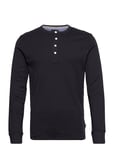 Solid Gradad W Contrast Fabric L/S Tops T-shirts Long-sleeved Black Lindbergh Black