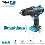 E3/08762 perceuse/visseuse 20V brushless (sans batterie et chargeur) mandrin Ø13mm 22x25cm pro series battery Koma Tools