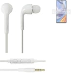 Headphones for Motorola Moto E32s headset in ear plug white