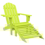 Vidaxl Chaise De Jardin Adirondack Avec Pouf Bois De Sapin Solide Vert