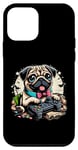 Coque pour iPhone 12 mini Jeu vidéo amusant pour chien carlin