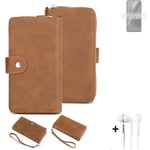 2in1 protection case for Motorola Edge 30 Neo wallet brown cover pouch