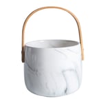 LPGY Ceramic Marble Pattern Insulated Ice Bucket, Champagne Bucket with Bamboo Handle, for Parties - The Drinks Cooler of Choice for Beer, Wine, Champagne