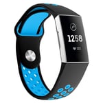 Fitbit Charge 3 two-tone silicone watch band - Black / Baby Blue
