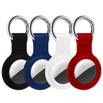 Aimtel Keychain Compatible with Apple Airtags Case Airtag Holder Air Tag Key Ring Air Tags Key Chain Protective Cases Loop Silicone Case for Luggage Dog Cat Pet Collar AirTag Case GPS Case 4 Pack