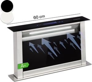 Hotte Aspirante Encastrable GLOBALO Senturo 60.3 - 60 Cm, Verre Trempé Blanc - 3 Vitesses, Filtre Aluminium/charbon - Éclairage LED