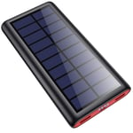 SWEYE Solar Power Bank, 26800mAh Portable Charger【Newest Version】 Solar Charger High Capacity external battery charger with 2 Outputs for Smart phone,Tablet and More