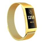 SKALO Milanese Loop till Fitbit Charge 3/4 - Guld