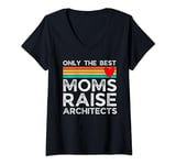 Womens Architect Mom Best Mom Raise Architects Retro Sunset V-Neck T-Shirt