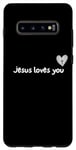 Coque pour Galaxy S10+ Jésus vous aime Christ est roi la Bible Religieux Chrétien