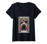 Womens The Witch Tarot Card Halloween Gothic Occult Magic V-Neck T-Shirt