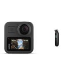 GoPro Max - Waterproof 360 Digital Action Camera with Unbreakable Stabilisation, Touch Screen and Voice Control & AFTTM-001 Shorty Mini Extension Pole with Tripod - Black, 2.8 cm*3.2 cm*11.7 cm
