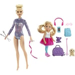Barbie RHYTHMIC GYMNAST (BLONDE) DOLL & ​Chelsea Travel Doll, Blonde, With Puppy, Carrier & Accessories, For 3 To 7 Year Olds, FWV20