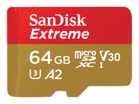 SANDISK Extreme microSDXC 64GB + SD Adapter + Rescue Pro Deluxe