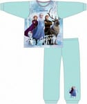 Disney Frozen Ii Pyjamas Childrens Kids Girls Blue Pjs Age 18 Months -5 Years