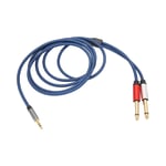 3.5 Mm To 2x 6.35mm Stereo Splitter Cable Gold Plated Mono Male Cable GDS