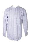 Sean John Blue Purple Plaid Classic Regular Fit Contrast Collar Shirt 15 32-33 M