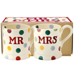 Emma Bridgewater Polka Dot Mr & Mrs Set Of 2 Half Pint Mugs Boxed 1PMM010013