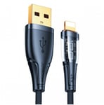 Joyroom snabbladdningskabel med smart switch USB-A - Lightning 2,4A 1,2m svart (S-UL012A3)