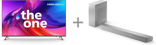 Philips The One PUS8808 75" 4K LED Ambilight Google TV + TAB8507 3.1 Dolby Atmos Soundbar -tuotepaketti