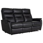 Mer Hemma Vigo 3-sits soffa med recliner läder svart