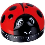 TimeTEX - Horloge de durée « Coccinelle » | Minuterie Pratique et légère de 60 Minutes avec bip, idéale pour Une Utilisation Rapide. Pas Besoin de Piles | Contenu : 1 x Horloge Coccinelle