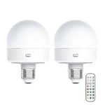 USB Uppladdningsbar Lampa med Fjärrkontroll Timer Dimbar Lätt att Installera Batteridriven E27 Lampa RGB Lampa