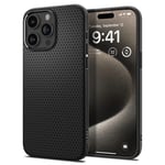 Spigen iPhone 15 Pro Max (6.7) Liquid Air Case - Matte Black Slim - Form-fitted - Lightweight - Premium Matt TPU Case - Easy Grip Design
