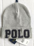 GENUINE POLO RALPH LAUREN Heather Grey VARSITY Cuff BEANIE Hat A81A2324C0255