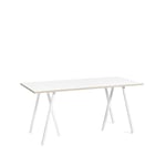 HAY Loop Stand matbord white laminate, 160cm, vitt stålstativ