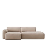 NO GA - Brick 2-Seater Chaise Lounge Open End Right - Shadow Beige