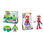 Hasbro Marvel Spidey and His Amazing Friends Hulk Action Figure and Smash Truck Vehicle (F3989) & Marvel Spidey and His Amazing Friends Supersized Spidey Action Figure