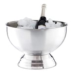 Relaxdays 10024734 Seau à Champagne, Bol à Glace INOX, Bouteille de vin, Glaçons, Pot, D 36,5 cm, argenté