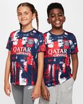 Paris Saint-Germain Academy Pro Home Older Kids' Nike Dri-FIT Football Pre-Match Short-Sleeve Top